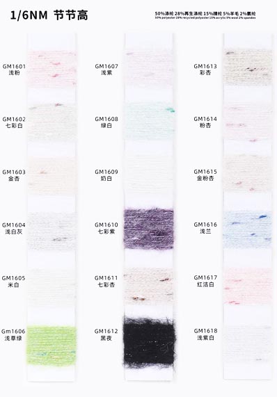 1/6 NM 50% Polyester 28% Polyester 15% Acryl 5% Wolle 2% Elasthan