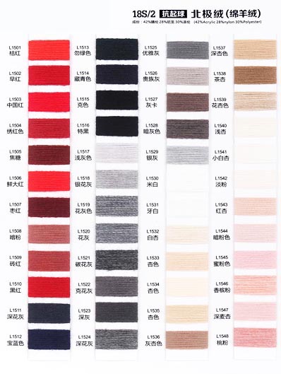 2 / 18S Velluto artico (cashmere) 42% Acrilico 28% Nylon 30% poliestere