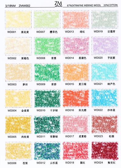 3 / 18NM ZMW002 67% Ekstrafine merinovilla 33% Puuvilla