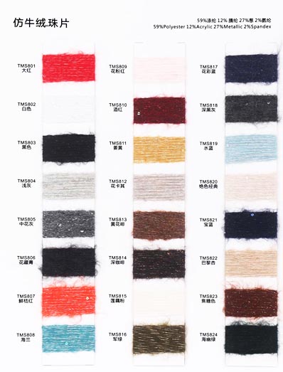 59% Polyesteri 12% Akryyli 27% Metallinen 2% Elastaani