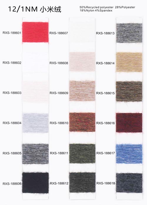 1/12nm 50% gerecycleerde Polyester 28% Polyester 18% Nylon 4% Spandex