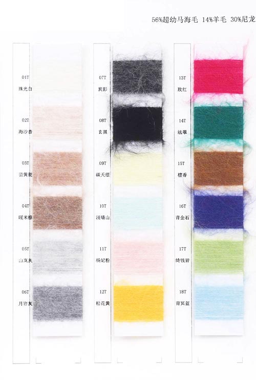 1/13NM 56% Mohair Ultra muda 14% Wol 30% Nilon 